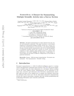 SurveySum: A Dataset for Summarizing Multiple Scientific Articles into a
  Survey Section