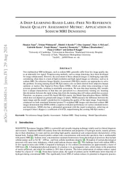 A Deep-Learning-Based Label-free No-Reference Image Quality Assessment
  Metric: Application in Sodium MRI Denoising