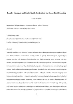 Locally Grouped and Scale-Guided Attention for Dense Pest Counting