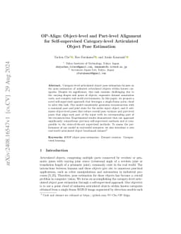 OP-Align: Object-level and Part-level Alignment for Self-supervised
  Category-level Articulated Object Pose Estimation