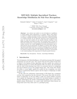 MST-KD: Multiple Specialized Teachers Knowledge Distillation for Fair
  Face Recognition