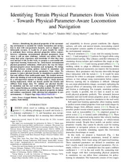 Identifying Terrain Physical Parameters from Vision -- Towards
  Physical-Parameter-Aware Locomotion and Navigation