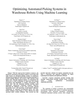 Optimizing Automated Picking Systems in Warehouse Robots Using Machine
  Learning