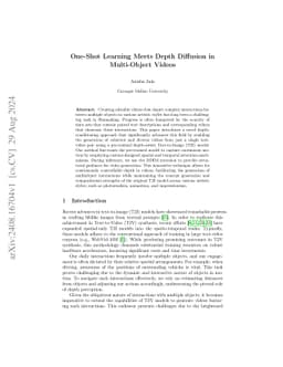 One-Shot Learning Meets Depth Diffusion in Multi-Object Videos