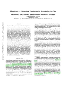 HLogformer: A Hierarchical Transformer for Representing Log Data