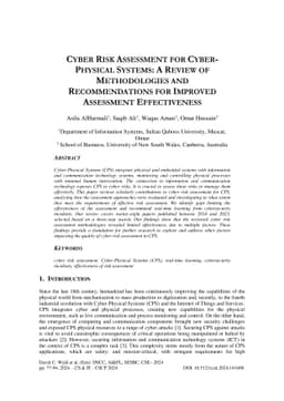 Cyber Risk Assessment for Cyber-Physical Systems: A Review of
  Methodologies and Recommendations for Improved Assessment Effectiveness