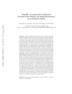 GameIR: A Large-Scale Synthesized Ground-Truth Dataset for Image
  Restoration over Gaming Content