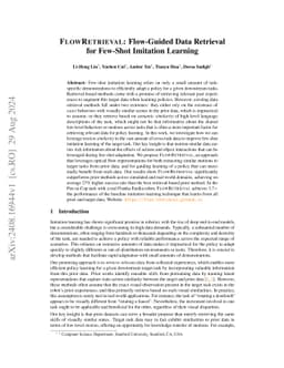 FlowRetrieval: Flow-Guided Data Retrieval for Few-Shot Imitation
  Learning