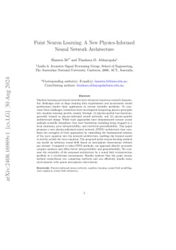 Point Neuron Learning: A New Physics-Informed Neural Network
  Architecture