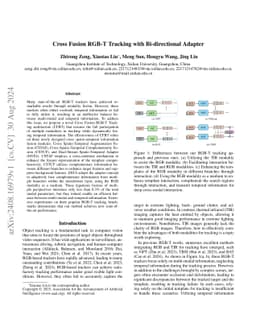 Cross Fusion RGB-T Tracking with Bi-directional Adapter