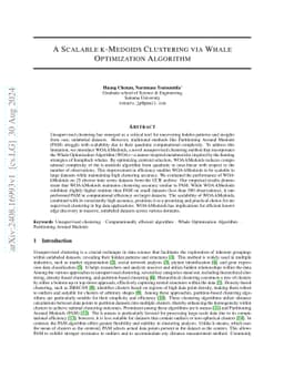 A Scalable k-Medoids Clustering via Whale Optimization Algorithm