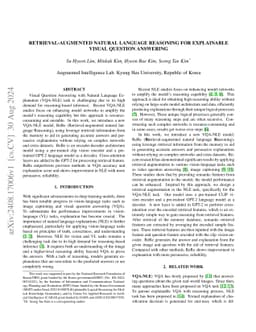 Retrieval-Augmented Natural Language Reasoning for Explainable Visual
  Question Answering