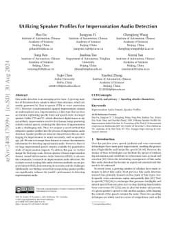 Utilizing Speaker Profiles for Impersonation Audio Detection