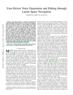 User-Driven Voice Generation and Editing through Latent Space Navigation