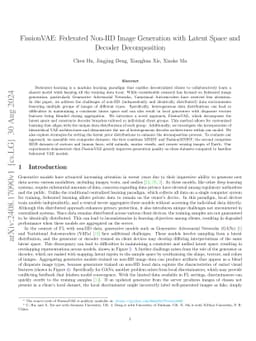 FissionVAE: Federated Non-IID Image Generation with Latent Space and Decoder Decomposition
