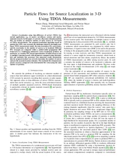 Particle Flows for Source Localization in 3-D Using TDOA Measurements