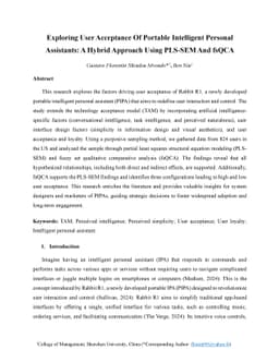 Exploring User Acceptance Of Portable Intelligent Personal Assistants: A
  Hybrid Approach Using PLS-SEM And fsQCA