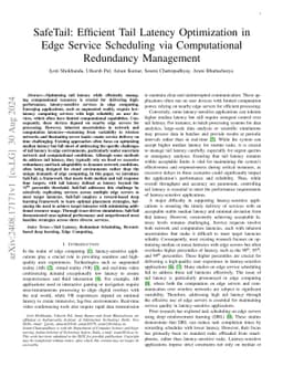 SafeTail: Efficient Tail Latency Optimization in Edge Service Scheduling
  via Computational Redundancy Management