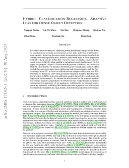 Hybrid Classification-Regression Adaptive Loss for Dense Object
  Detection