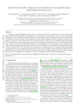 Towards Symbolic XAI -- Explanation Through Human Understandable Logical
  Relationships Between Features