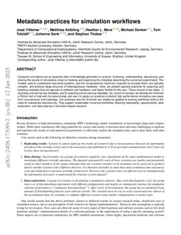 Metadata practices for simulation workflows
