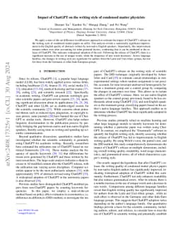 Impact of ChatGPT on the writing style of condensed matter physicists