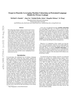Forget to Flourish: Leveraging Machine-Unlearning on Pretrained Language
  Models for Privacy Leakage