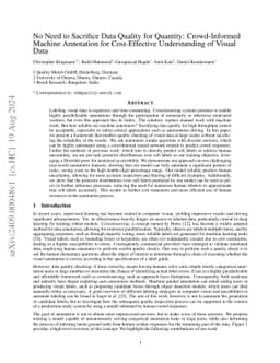 No Need to Sacrifice Data Quality for Quantity: Crowd-Informed Machine
  Annotation for Cost-Effective Understanding of Visual Data