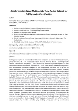 Accelerometer-Based Multivariate Time-Series Dataset for Calf Behavior
  Classification