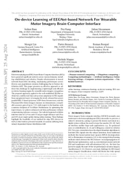 On-device Learning of EEGNet-based Network For Wearable Motor Imagery
  Brain-Computer Interface