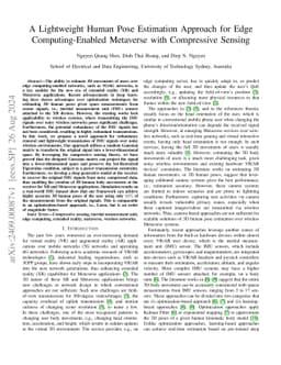 A Lightweight Human Pose Estimation Approach for Edge Computing-Enabled
  Metaverse with Compressive Sensing