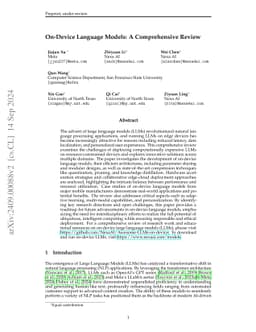 On-Device Language Models: A Comprehensive Review