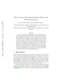 How to Train Text Summarization Model with Weak Supervisions