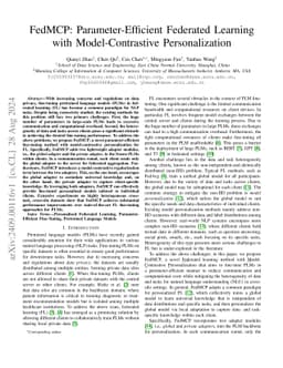 FedMCP: Parameter-Efficient Federated Learning with Model-Contrastive
  Personalization