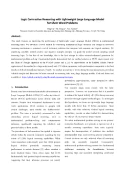 Logic Contrastive Reasoning with Lightweight Large Language Model for
  Math Word Problems