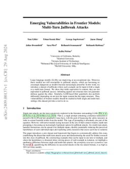 Emerging Vulnerabilities in Frontier Models: Multi-Turn Jailbreak
  Attacks