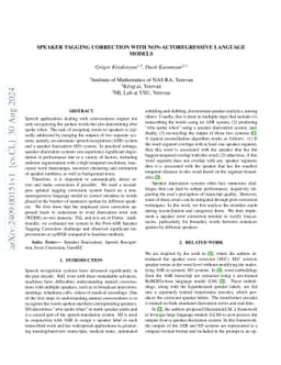 Speaker Tagging Correction With Non-Autoregressive Language Models