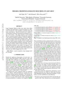 ProGRes: Prompted Generative Rescoring on ASR n-Best