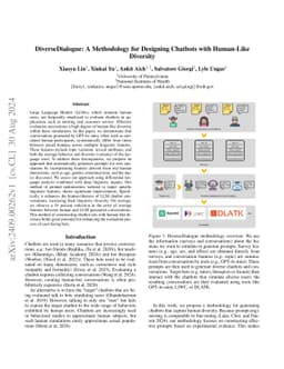 DiverseDialogue: A Methodology for Designing Chatbots with Human-Like
  Diversity