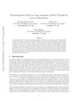 Reframing Data Value for Large Language Models Through the Lens of
  Plausibility