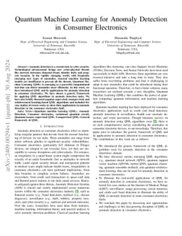 Quantum Machine Learning for Anomaly Detection in Consumer Electronics