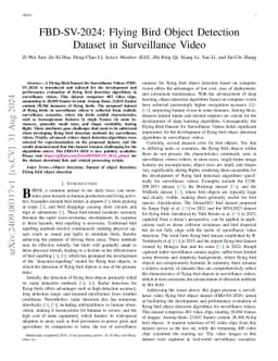 FBD-SV-2024: Flying Bird Object Detection Dataset in Surveillance Video