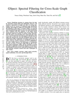 GSpect: Spectral Filtering for Cross-Scale Graph Classification
