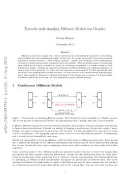 Towards understanding Diffusion Models (on Graphs)