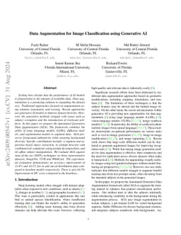 Data Augmentation for Image Classification using Generative AI