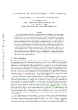 Multi-Output Distributional Fairness via Post-Processing