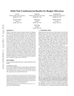 Multi-Task Combinatorial Bandits for Budget Allocation