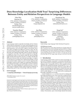 Does Knowledge Localization Hold True? Surprising Differences Between
  Entity and Relation Perspectives in Language Models
