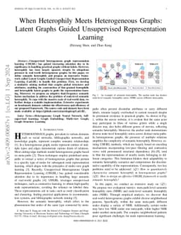 When Heterophily Meets Heterogeneous Graphs: Latent Graphs Guided
  Unsupervised Representation Learning