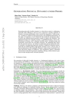 Generating Physical Dynamics under Priors